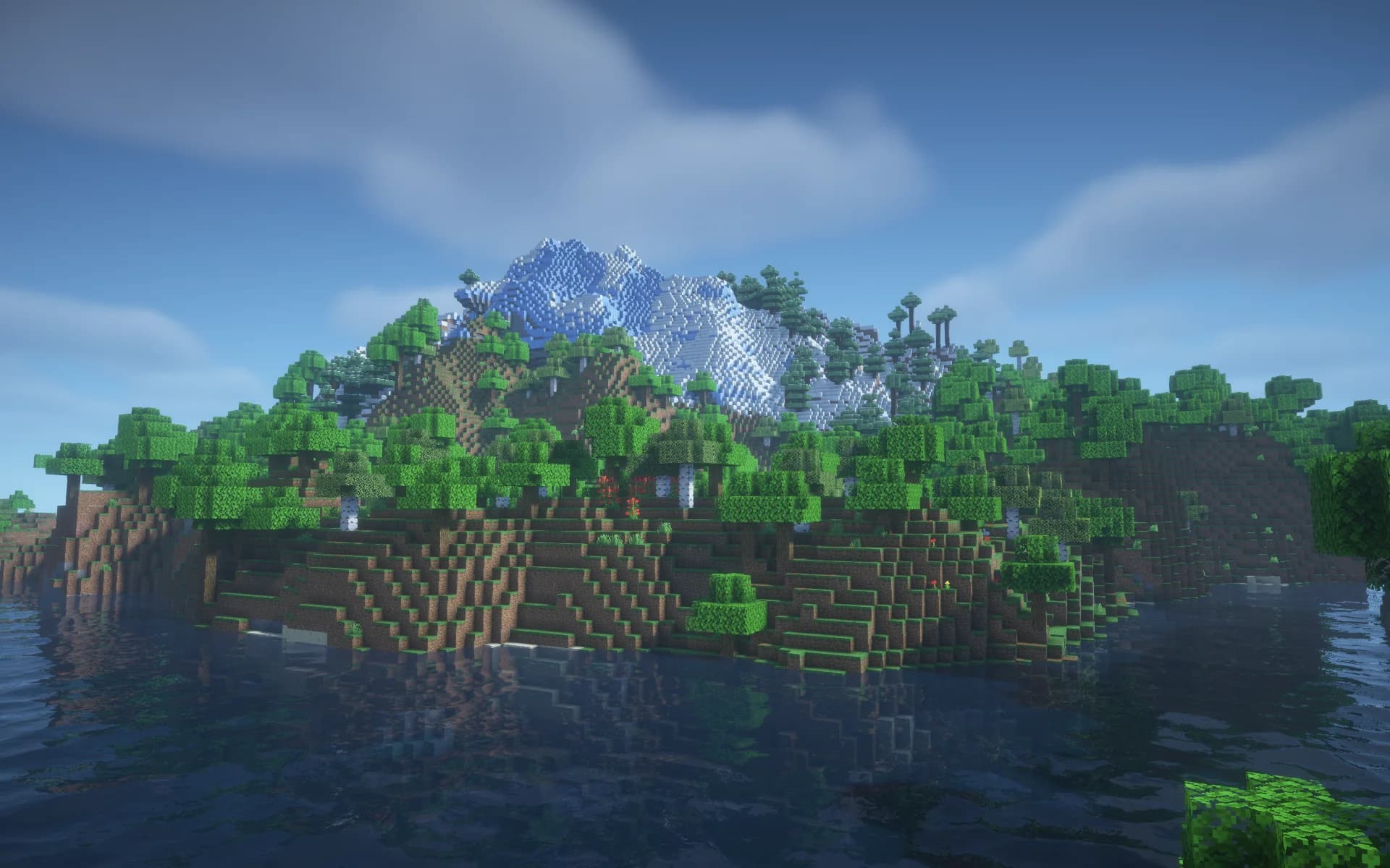 Player guides Minecraft landscape